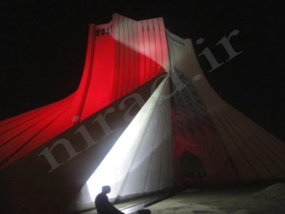 طراحی و تست و اجرای نورپردازی دائم برج آزادی تهران 
